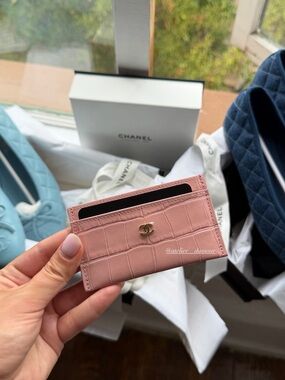 Chanel 26B Croc Embossed Card Holder | NIB